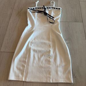 Aster Cotton On ribbon eyelet bandeau mini dress size m